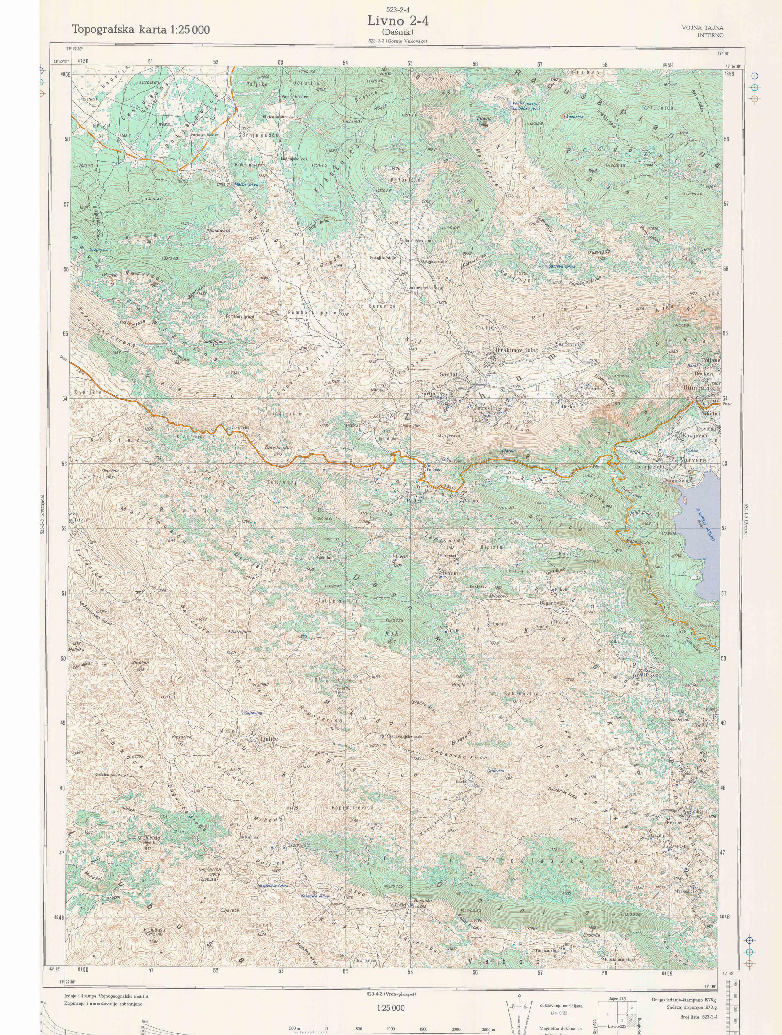  topografska karta BiH 25000 JNA  Dasnik